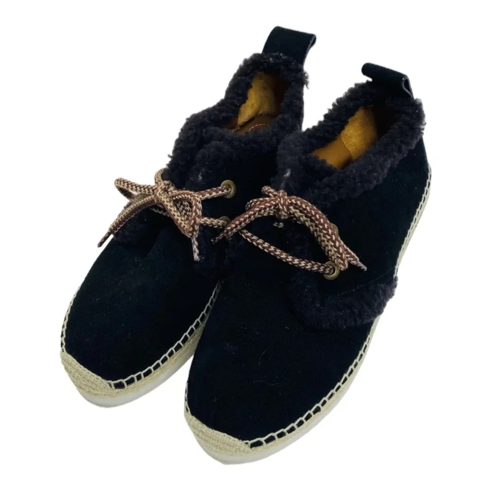 SEE By CHLOE Brown Suede Leather‎ & Shearling Chukka Boots Size 41